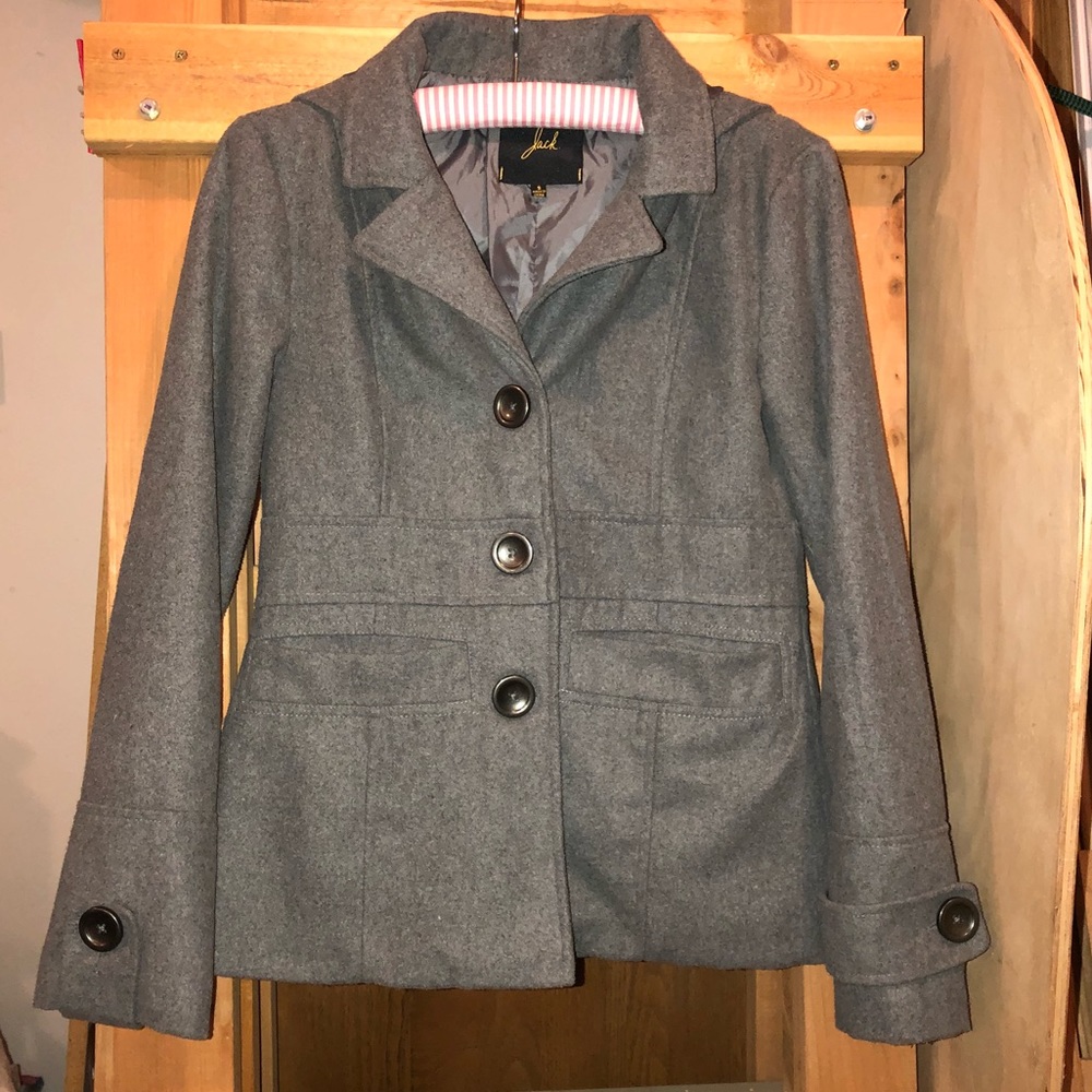 Classy Grey Wool Blend Peacoat/ Dress Jacket
